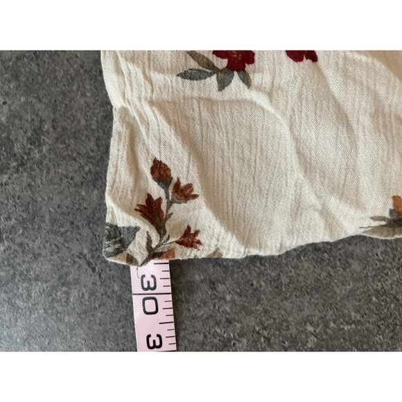 American Eagle Romper Jumpsuit Womens M Boho Floral Smocked Peasant Prairie - Picture 7 of 13